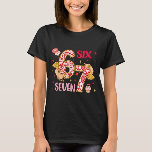 Valentine Nge 67 Funny Saying Six Seven Valentine' Tシャツ (正面)