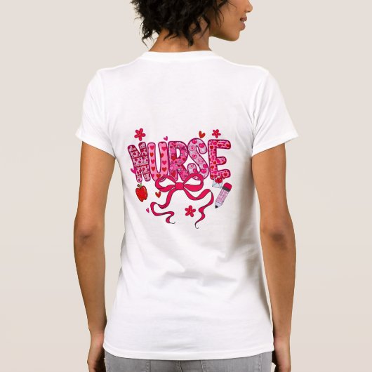 Valentine Nurse PNG Sublimation Design Tシャツ (裏面)