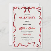 Valentine Party Invitation Printable 招待状 (正面)