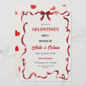 Valentine Party Invitation Printable 招待状 (正面/裏面)