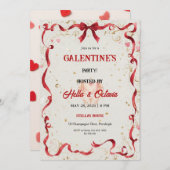 Valentine Party Invitation Printable 招待状 (正面/裏面)