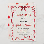 Valentine Party Invitation Printable 招待状 (正面/裏面)