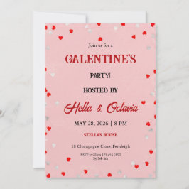 Valentine Party Invitation Printable Template 招待状