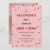 Valentine Party Invitation Printable Template 招待状 (正面/裏面)