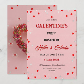 Valentine Party Invitation Printable Template 招待状