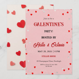 Valentine Party Invitation Printable Template 招待状