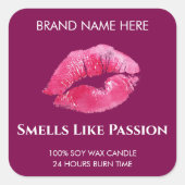 Valentine Passion & Love Custom Candle Sticker スクエアシール (正面)