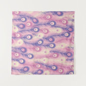 Valentine Peacock Feather Seamless Pattern in Pink タペストリー (正面(横))