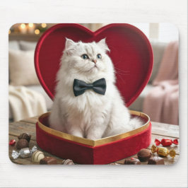 Valentine Persian Cat In Candy Box マウスパッド