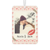 Valentine Photo Red Heart Dear Husband Custom カーエアーフレッシュナー (裏面)