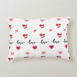 Valentine Pillow Heart Love Text アクセントクッション