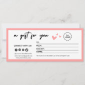 Valentine Pink Elegant Gift Certificate  (正面)