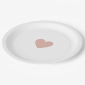 Valentine Pink Heart ペーパープレート (アングル)
