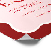 Valentine Pink Heart bridal shower flower bar Sign ポスター (角)