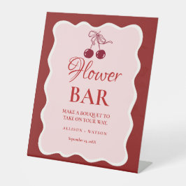 Valentine Pink Heart bridal shower flower bar Sign 台座サイン