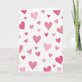 Valentine Pink Hearts Card カード (正面)