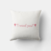 Valentine Pink Poodle Pillow with Custom Name クッション (裏面)