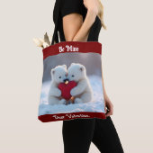 Valentine Polar Bear Cubs Tote トートバッグ (クローズアップ)