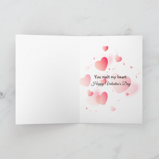 Valentine Polar Bear With Paws Forming a Heart カード (内部)