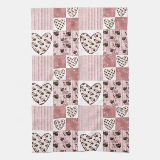 Valentine Quilt Kitchen Towels キッチンタオル (縦)