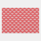 Valentine Red Glam Diamonds Lips Hearts ラッピングペーパーシート (正面)