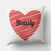 Valentine Red Happy heart romance graphic クッション (裏面)