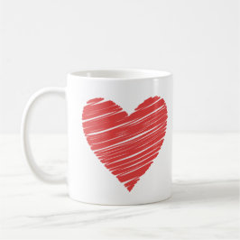 Valentine Red Happy heart romance graphic コーヒーマグカップ