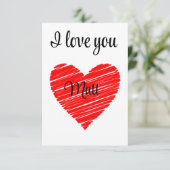 Valentine Red Happy heart romance graphic サンキューカード (スタンド正面)