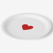 Valentine Red Heart ペーパープレート (アングル)