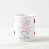 Valentine Red Heart Floral Letter Z Initial Mug コーヒーマグカップ (中央)