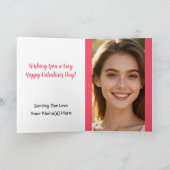  Valentine Red Heart Love. Custom Text & Photo カード (内部)