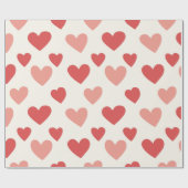 Valentine Red Heart Pattern Wrapping Paper ラッピングペーパー (フラット)