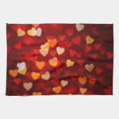 Valentine Romantic Heart Pattern  キッチンタオル (横)