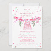 Valentine’s Baby Shower Invitation, Pink Heart 招待状 (正面)