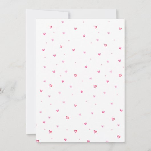 Valentine’s Baby Shower Invitation, Pink Heart 招待状 (裏面)