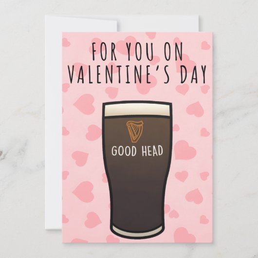 Valentine’s Card – Funny Beer Innuendo “Good Head” シーズンカード (正面)