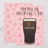 Valentine’s Card – Funny Beer Innuendo “Good Head” シーズンカード (正面/裏面)