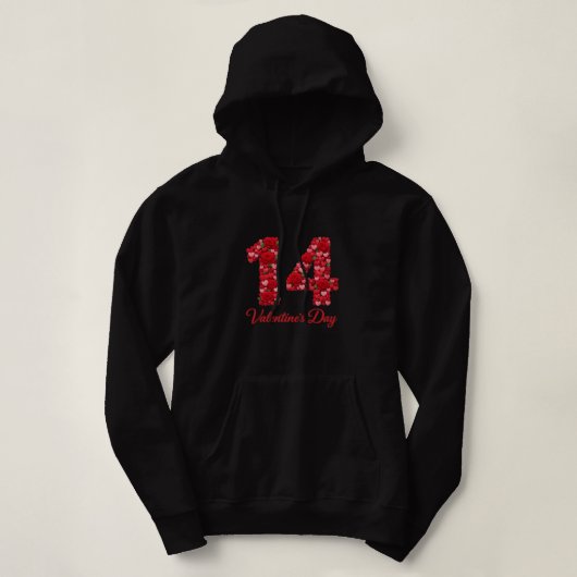 Valentine’s Day 14 Heart Design Hoodie – Romantic  パーカ (デザイン正面)
