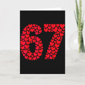 Valentine’s Day 67 Filled With Heart Funny Six Sev カード (正面)
