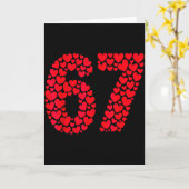 Valentine’s Day 67 Filled With Heart Funny Six Sev カード (黄色い花)