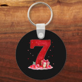 Valentine’s Day 67 Filled With Heart Funny Six Sev キーホルダー (正面)