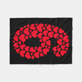 Valentine’s Day 67 Filled With Heart Funny Six Sev フリースブランケット (正面(横))