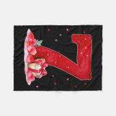 Valentine’s Day 67 Filled With Heart Funny Six Sev フリースブランケット (正面(横))