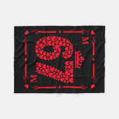 Valentine’s Day 67 Filled With Hearts Card Six Sev フリースブランケット (正面(横))