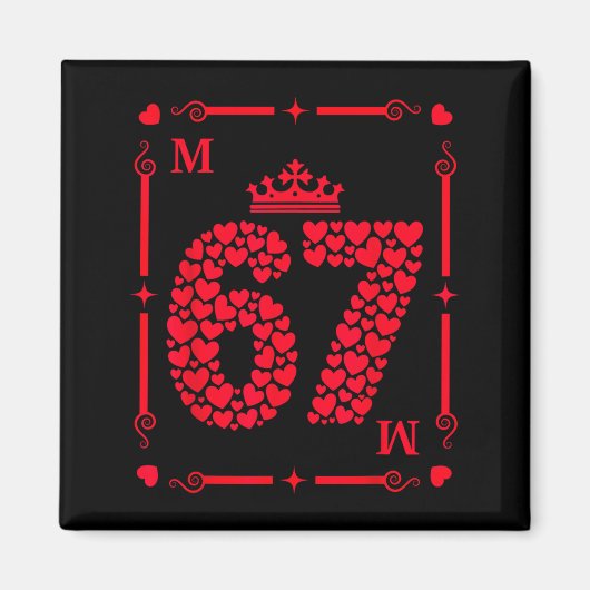 Valentine’s Day 67 Filled With Hearts Card Six Sev マグネット (正面)