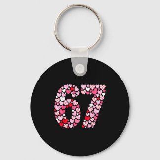 Valentine’s Day 67 Hearts Romantic Funny Six Seven キーホルダー