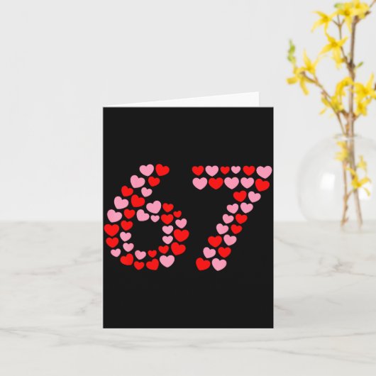 Valentine’s Day 67 Meme 67th Birthday 6 7 Valentin カード (黄色い花)