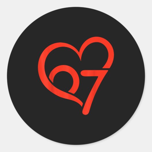 Valentine’s Day 67 Meme 67th Birthday 6 7 Valentin ラウンドシール (正面)