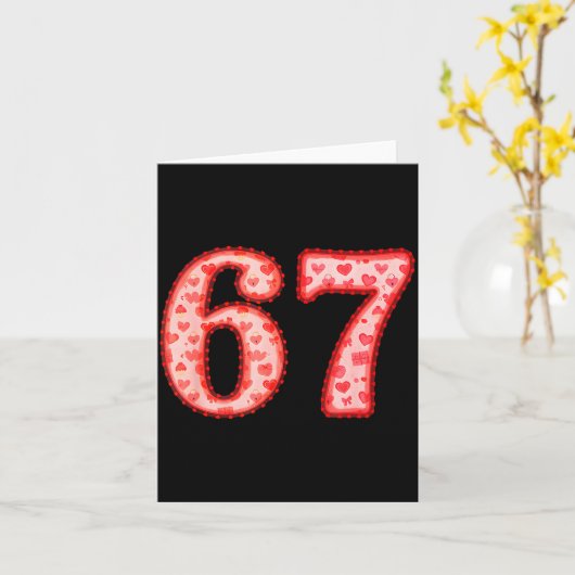 Valentine’s Day 67 Meme Filled With Hearts Funny S カード (黄色い花)