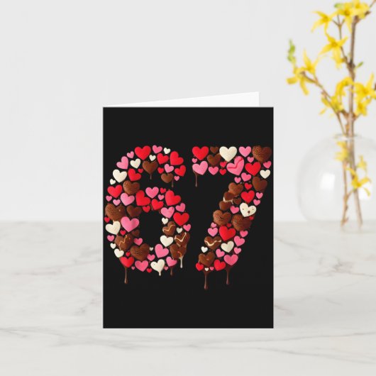 Valentine’s Day 67 Meme Filled With Hearts Funny S カード (黄色い花)